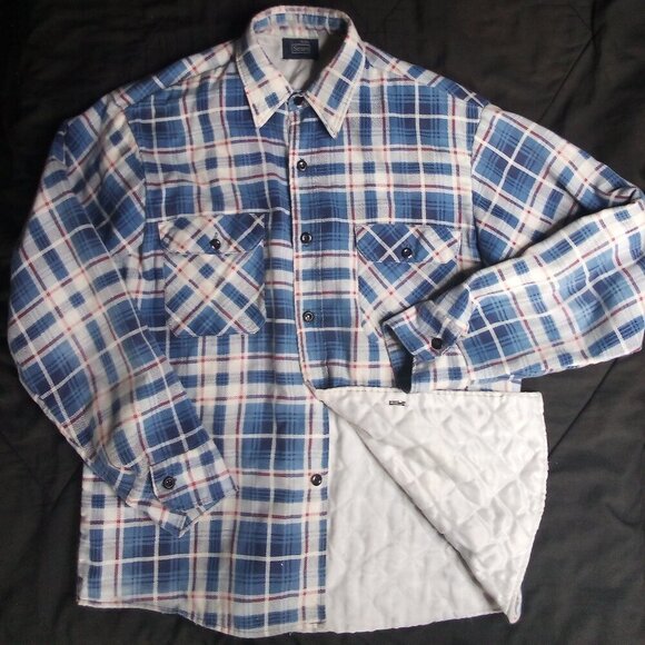 Vintage Sears Themal Lined Flannel Shirt Shacket Jacket - Picture 2 of 5